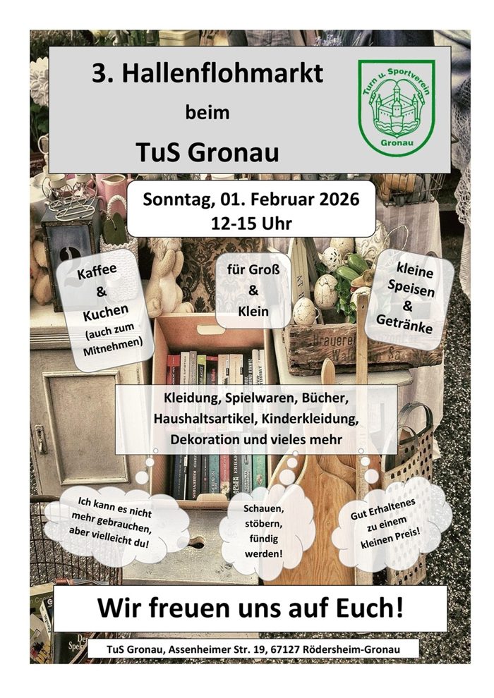 Plakat: 3. Hallenflohmarkt beim TuS Gronau